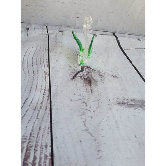 Vintage Miniature Spun Glass/Blown Glass Swan 2.5 Inch Tall Clear/Green - Picture 6 of 7